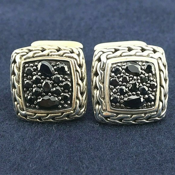 JOHN HARDY CUFFLINKS Classic STERLING SILVER Chain - Picture 1 of 12